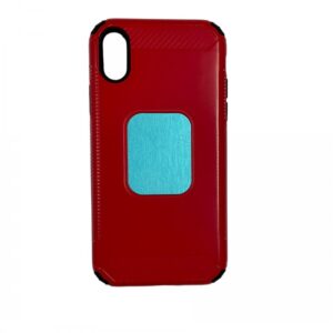 Case iPhone X/Xs  Plaque Metal Red