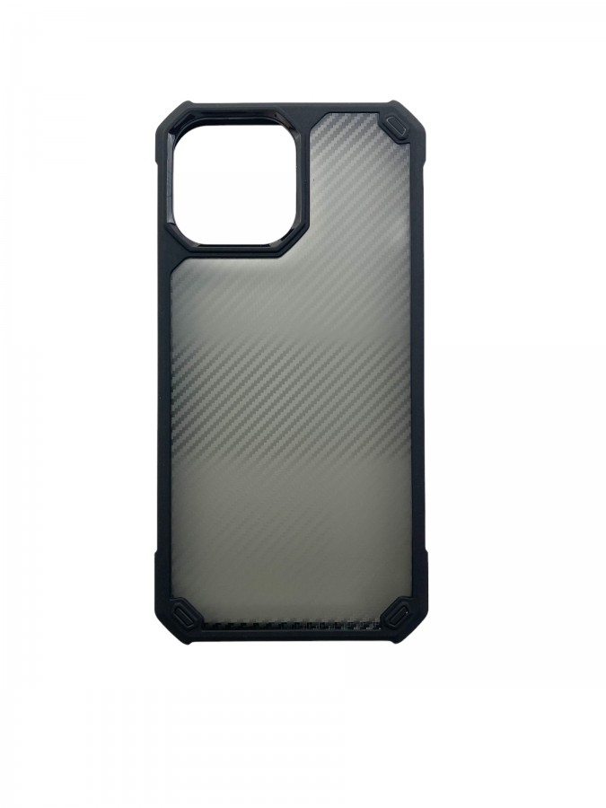 Case iPhone 12 Pro Max Silicone Corner Transparent Black