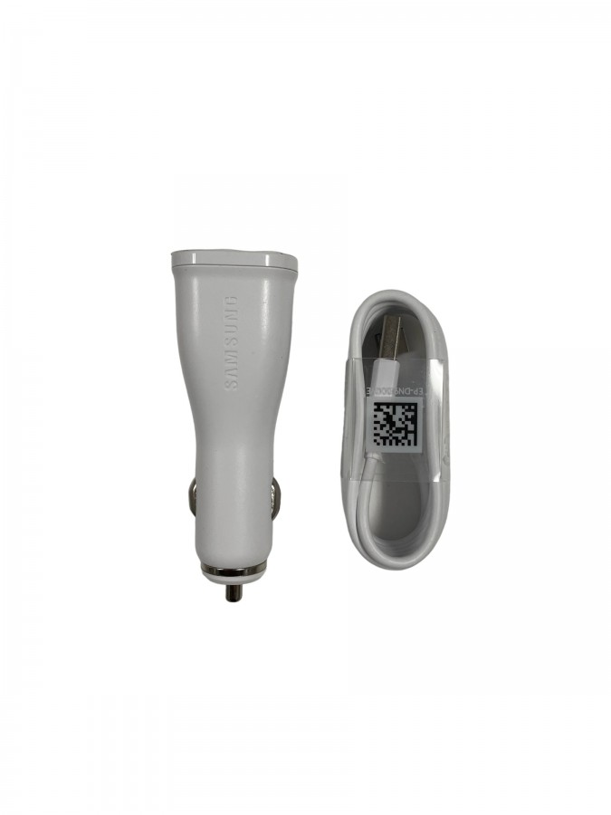 Samsung Car Adapter (Dual USB Car Charger + Micro USB Cable) – White - Image 2