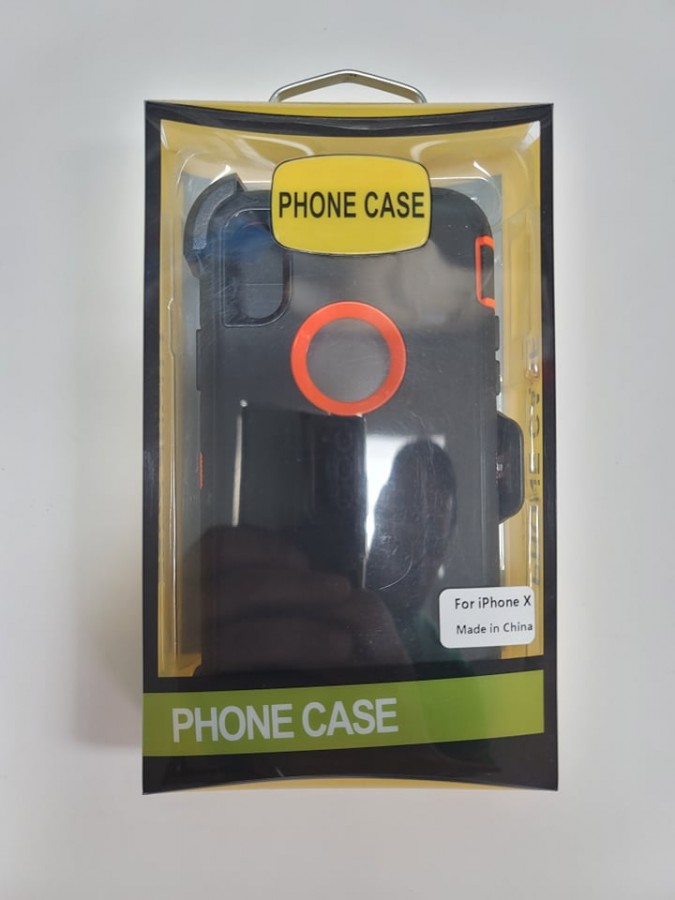 Phone Case iPhone XS Max Black And Orange