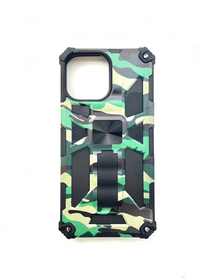 Case iPhone 13 Hard Case With Stand Magnetic Armor Green