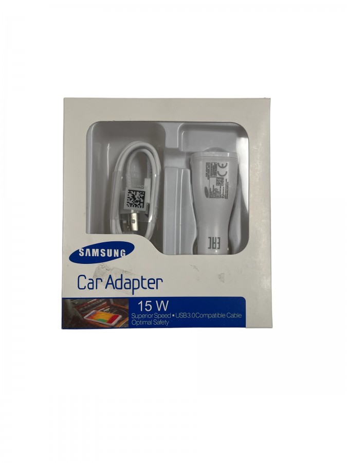 Samsung Car Adapter (Dual USB Car Charger + Micro USB Cable) – White - Image 3