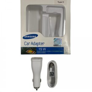 Samsung Car Adapter (Dual USB Car Charger + Micro USB Cable) – White