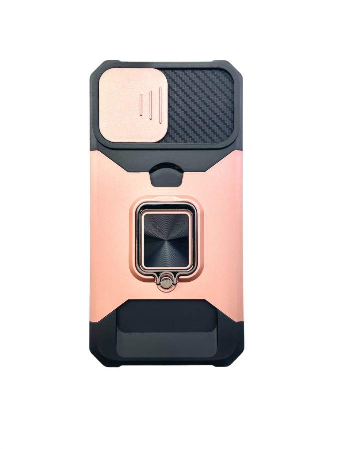 Case iPhone 13 Pro Max iRing Hide Camera & Slot Card Gold Pink - Image 2