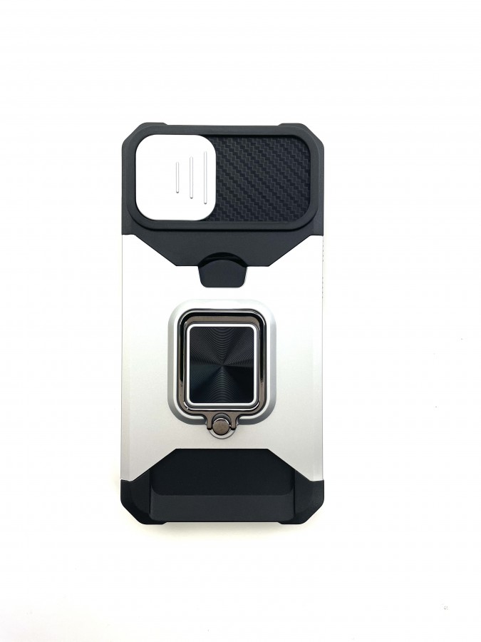 Case iPhone 13 Pro Max iRing Hide Camera & Slot Card Silver - Image 2