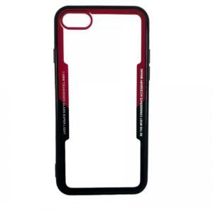 Case iPhone 7 / 8 / SE 2020 Transparent Red & Black