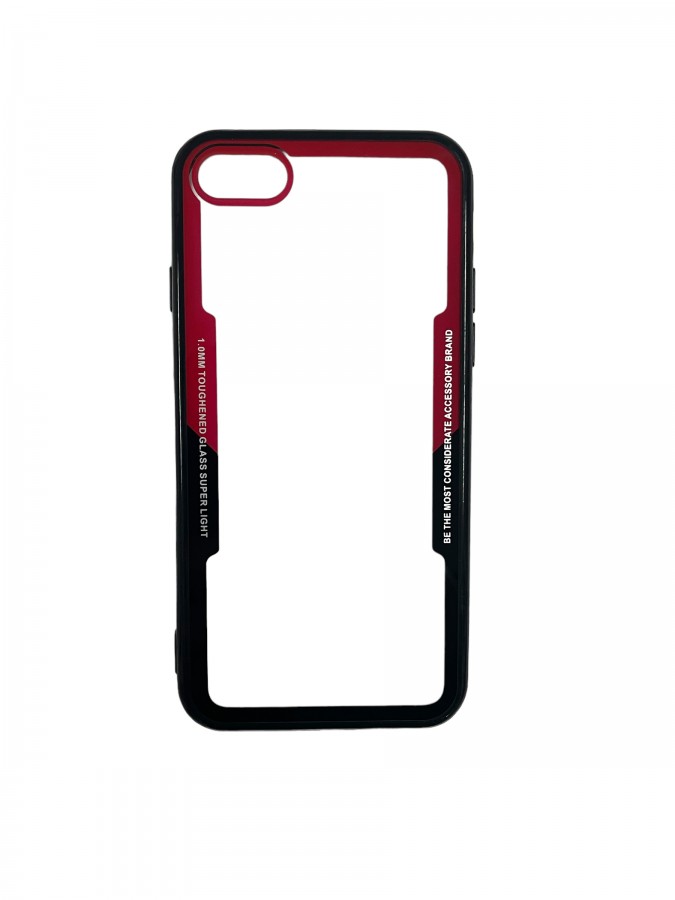 Case iPhone 7 / 8 / SE 2020 Transparent Red & Black