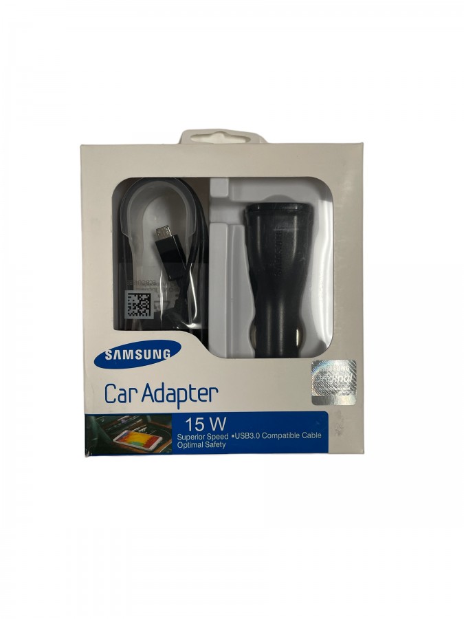 Samsung Car Adapter (Dual USB Car Charger + Micro USB Cable) – Black