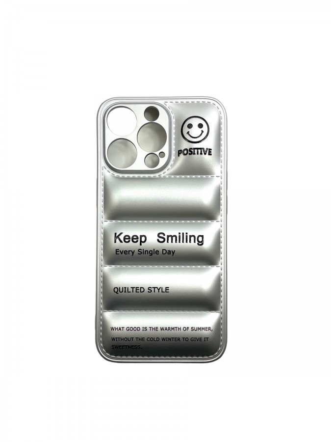 Case iPhone 13 Keep Smiling Silver