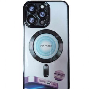 Case iPhone 15 Pro Max Silicone Transparent and Black