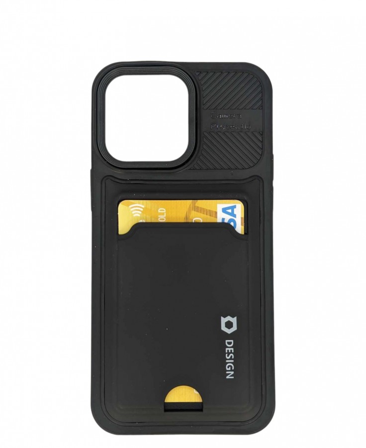 Case iPhone 14 Plus Hard Case Camera Protector Whit Slot Card Black