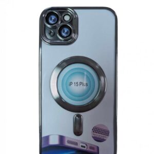 Case iPhone 15 Silicone Transparent and Silver