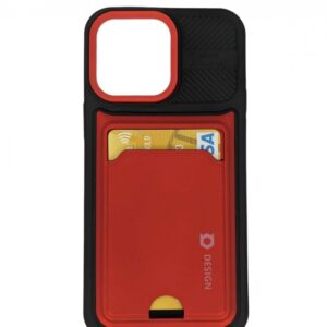 Case iPhone 14 Pro Hard Case Camera Protector Whit Slot Card Red