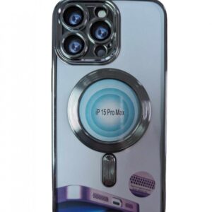 Case iPhone 15 Pro Silicone Transparent and Silver