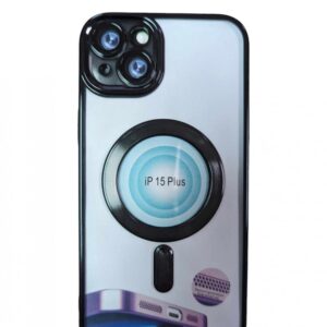 Case iPhone 15 Plus Silicone Transparent and Black