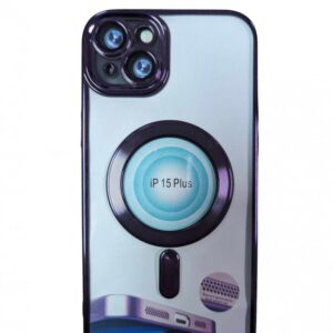 Case iPhone 15 Silicone Transparent and Purple
