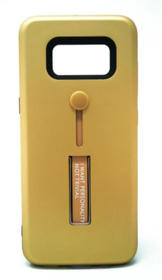 Case Samsung S8 Plus Hard Case White Stand Metal Gold