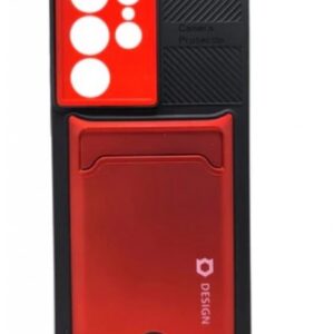 Case iPhone S22 Ultra Hard Case Camera Protector Whit Slot Card Red