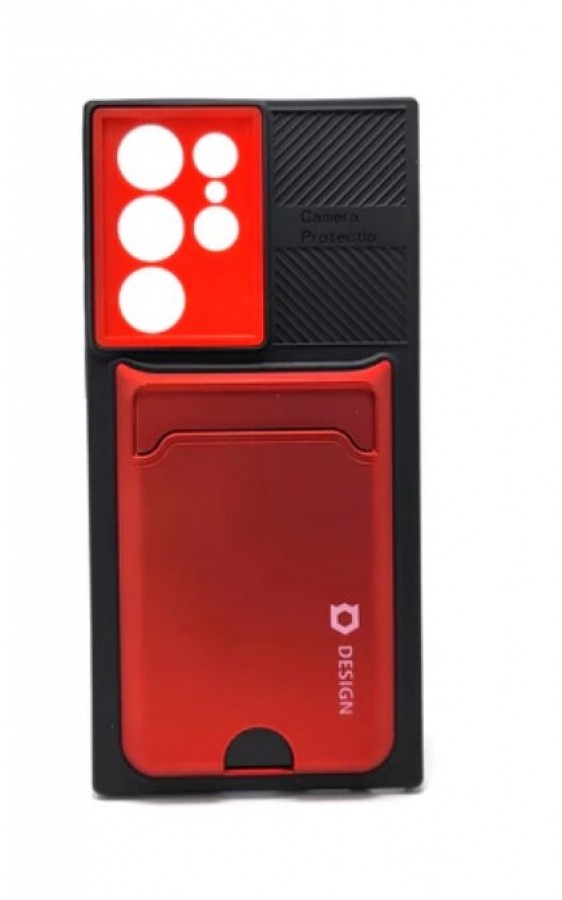 Case iPhone S22 Ultra Hard Case Camera Protector Whit Slot Card Red