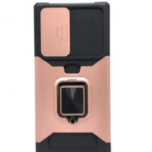 Case S22 Ultra iRing Hide Camera & Slot Card Gold Pink