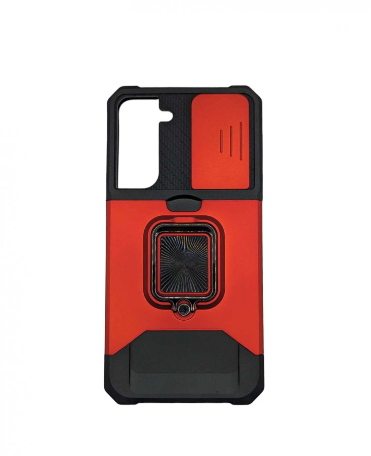 Case Samsung S21 Fe Case iRing Hide Camera & Slot Card  Red