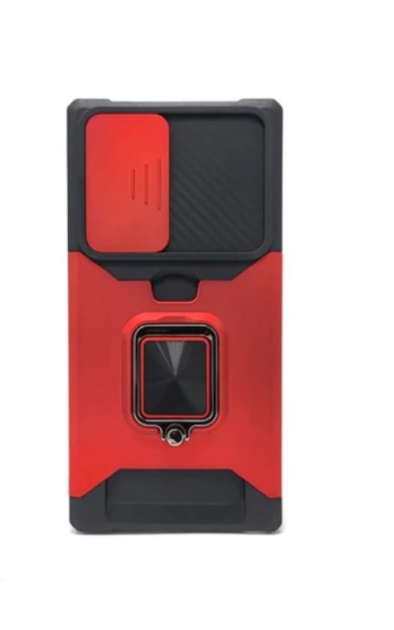 Case S22 Ultra iRing Hide Camera & Slot Card Red
