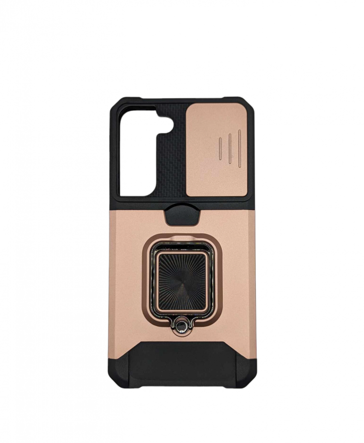 Case S22 iRing Hide Camera & Slot Card Gold Pink