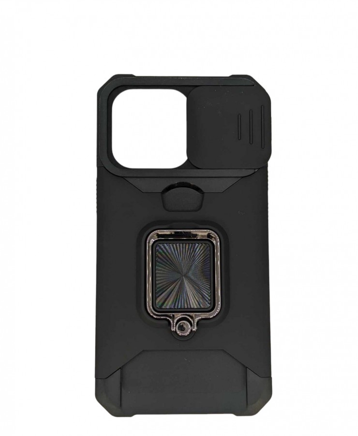 Case iPhone 15 Pro Max iRing Hide Camera & Slot Card Black