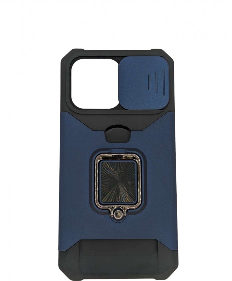 Case iPhone 15 Plus iRing Hide Camera & Slot Card Bleu